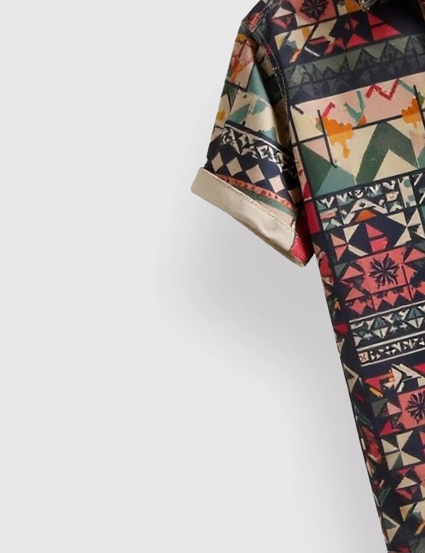 Multicolor Geometric Printed Men’s Half Sleeve Casual Shirt – Designer Collection