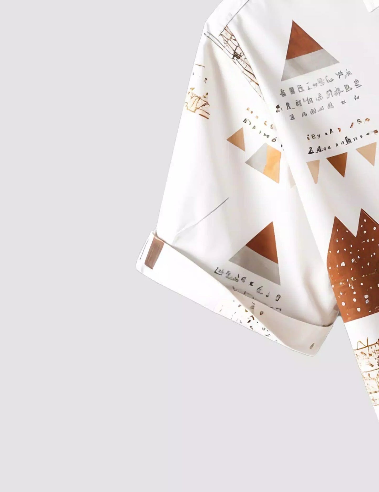 White Pyramid Print Men’s Half Sleeve Shirt – Casual Summer Designer