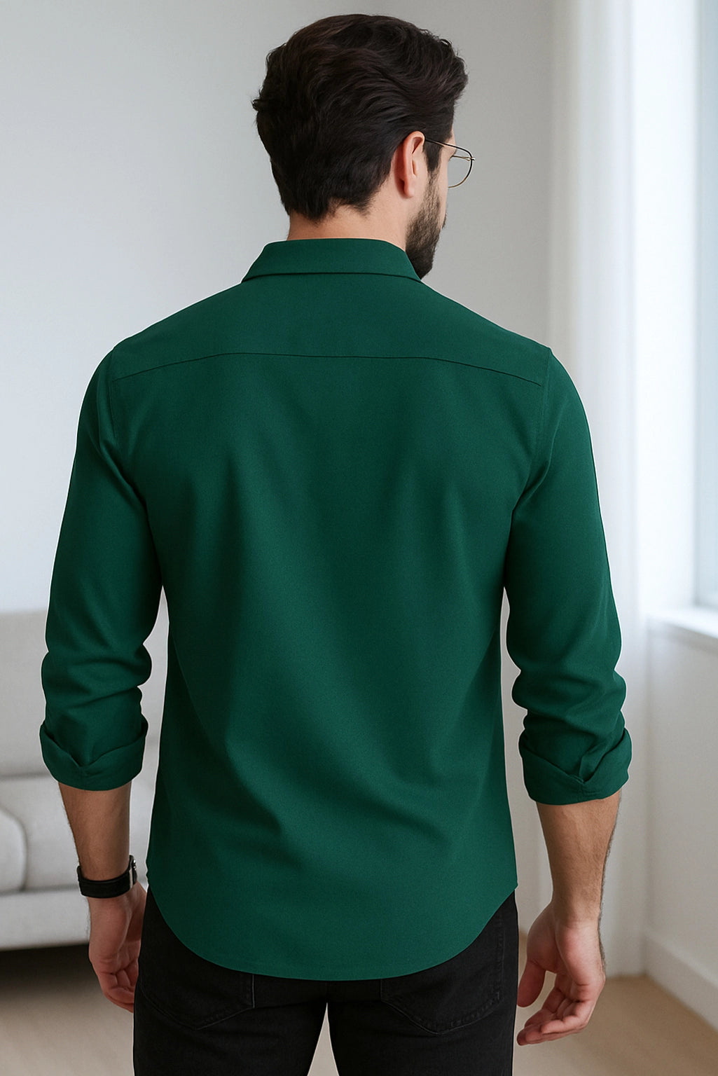 Brave Valvet Men’s Premium Full-Sleeve Shirt – Dark Green