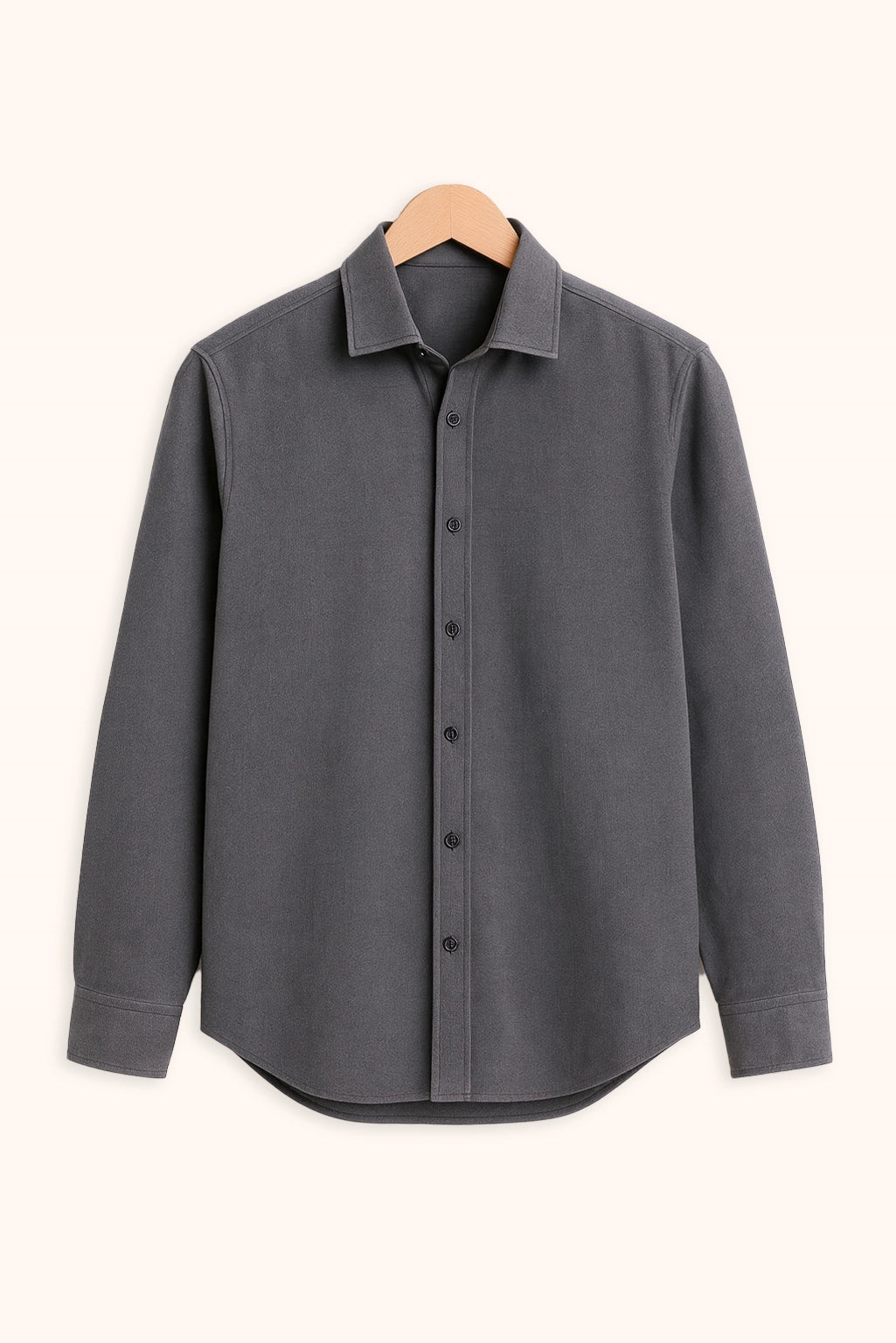 Brave Valvet Men’s Premium Full-Sleeve Button-Down Shirt – Dark Grey