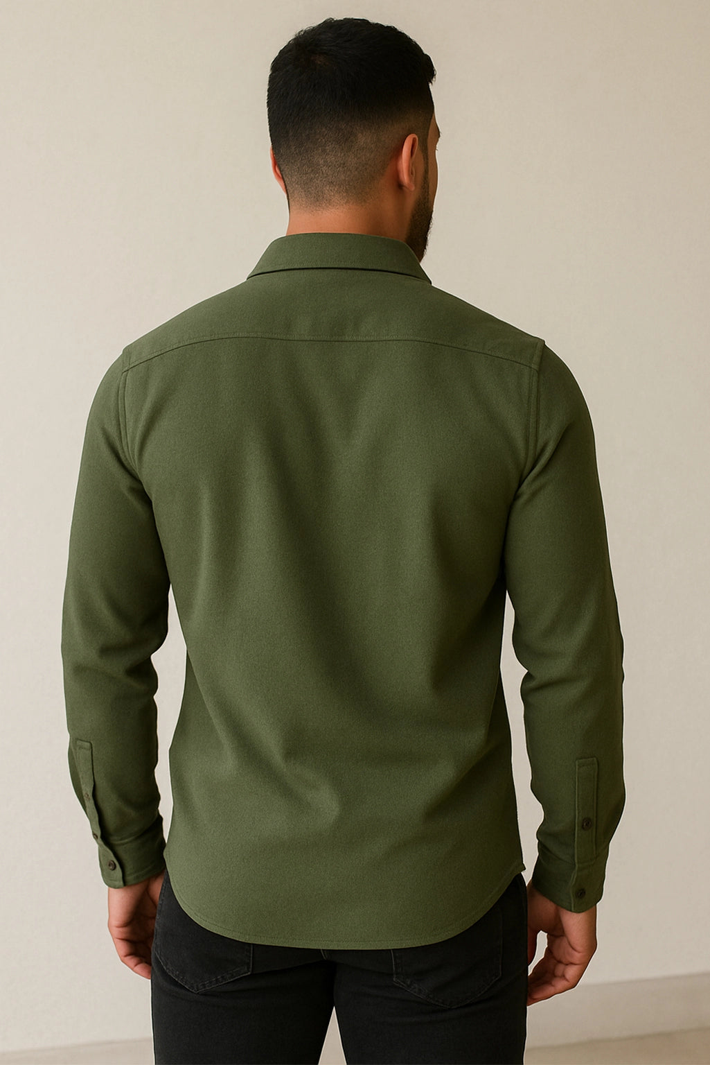 Brave Valvet Men’s Premium Full-Sleeve Button-Down Shirt – Olive Green