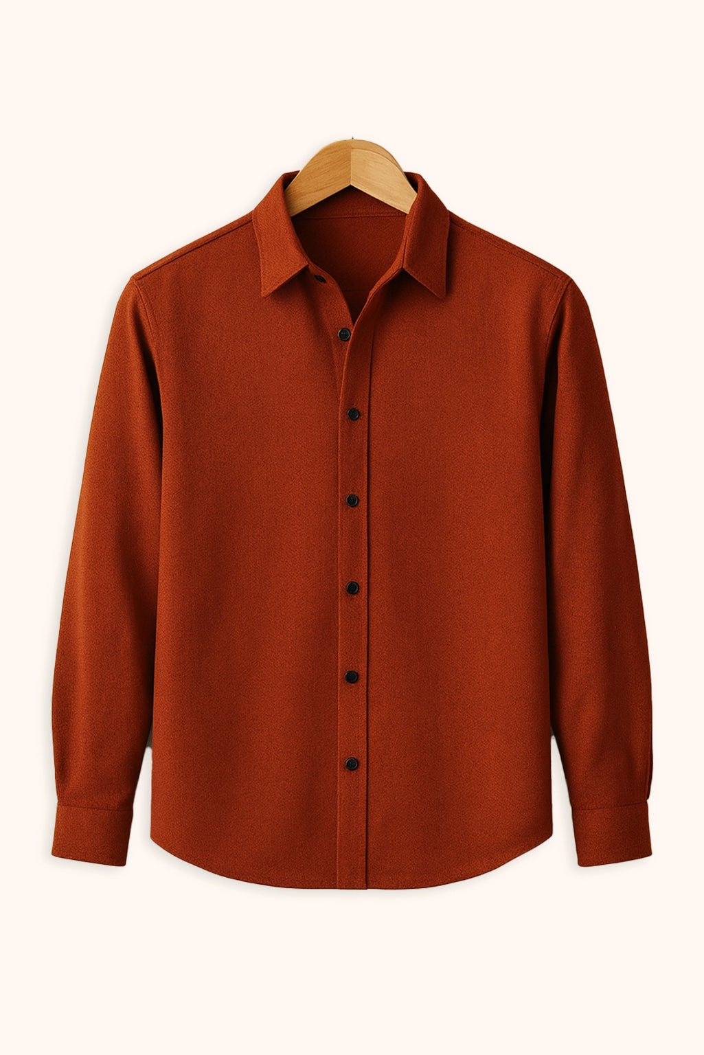 Brave Valvet Men’s Premium Full-Sleeve Shirt – Rust Orange