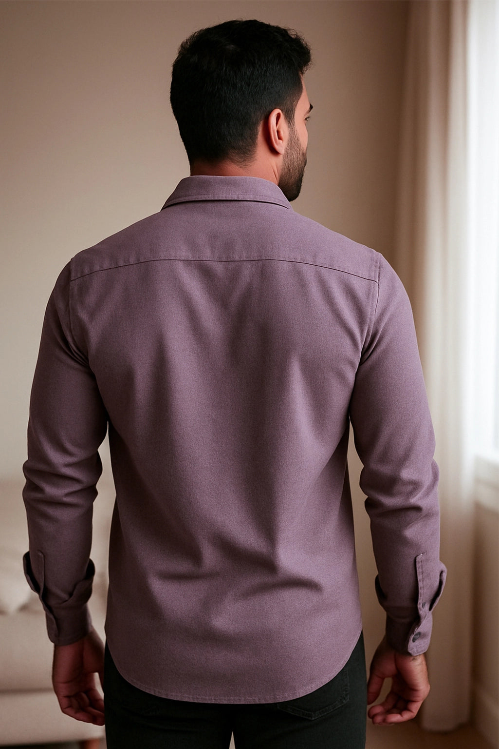 Brave Valvet Men’s Premium Full-Sleeve Button-Down Shirt – Purple