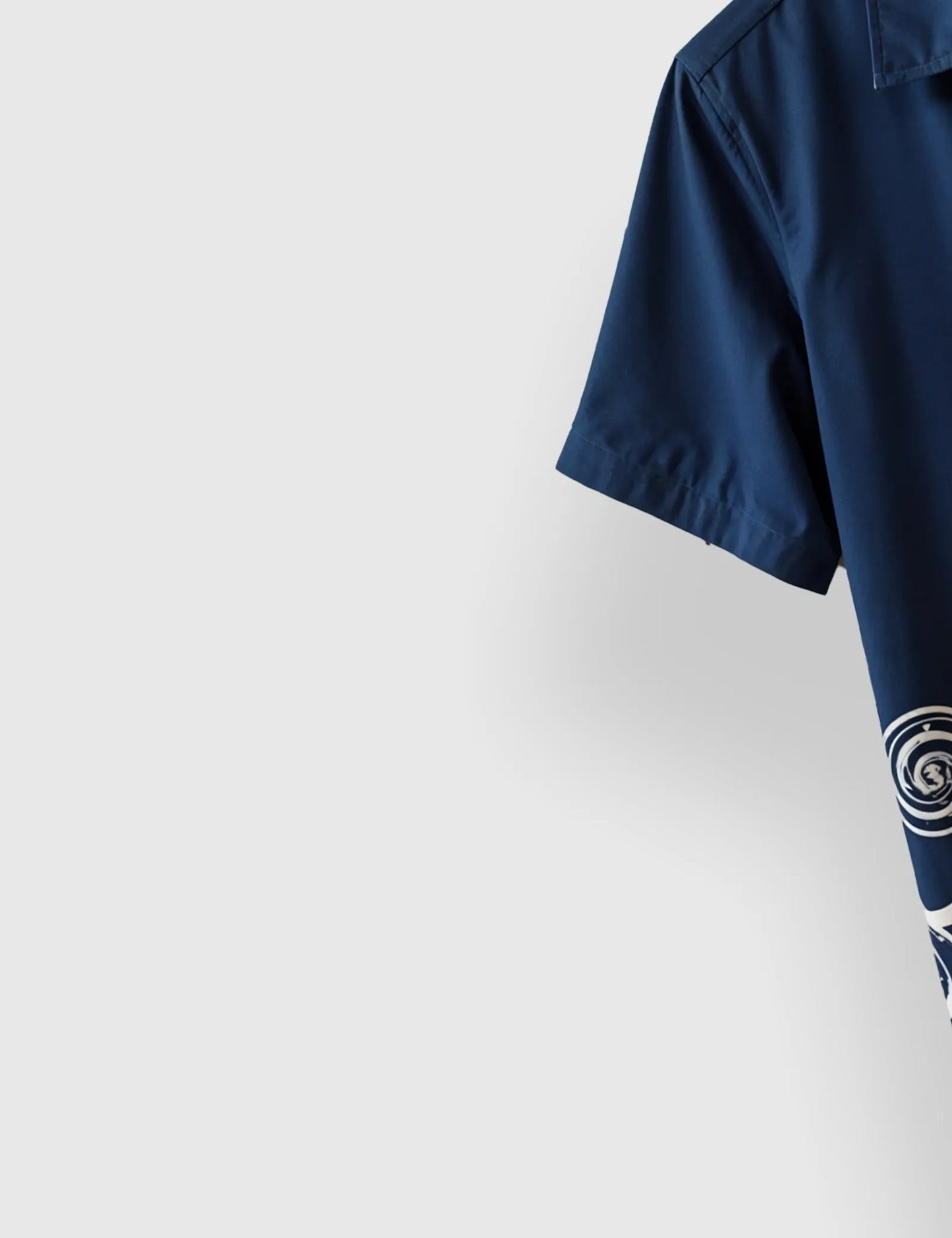 Navy Blue Geometric Printed Designer Men’s Half Sleeve Shirt