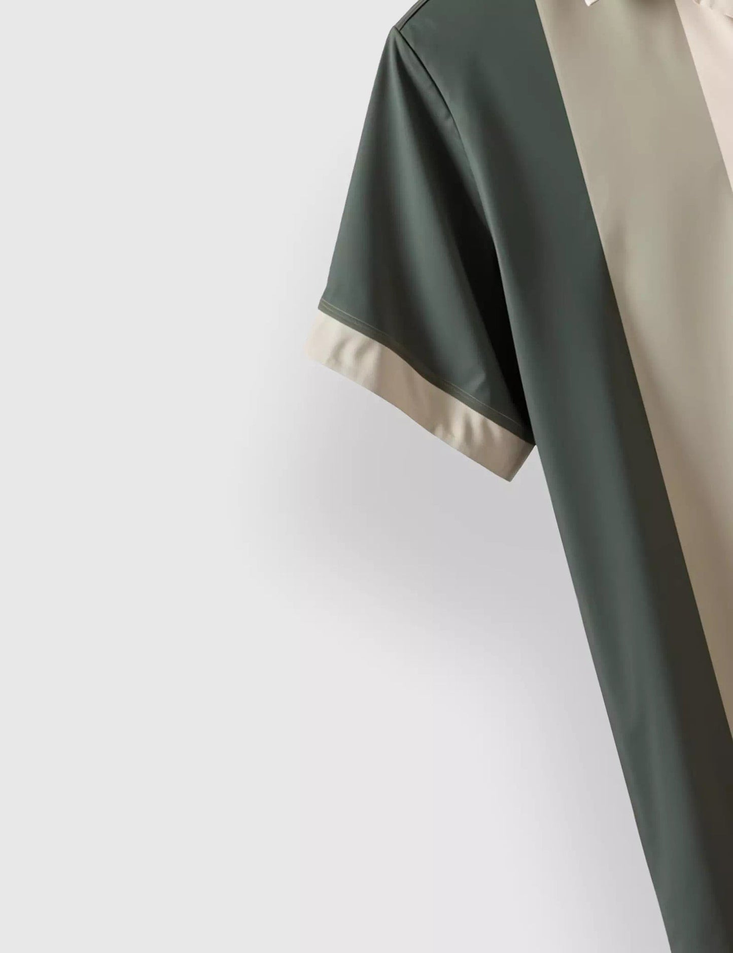 Cream & Green Vertical Striped Designer Men’s Half Sleeve Shirt