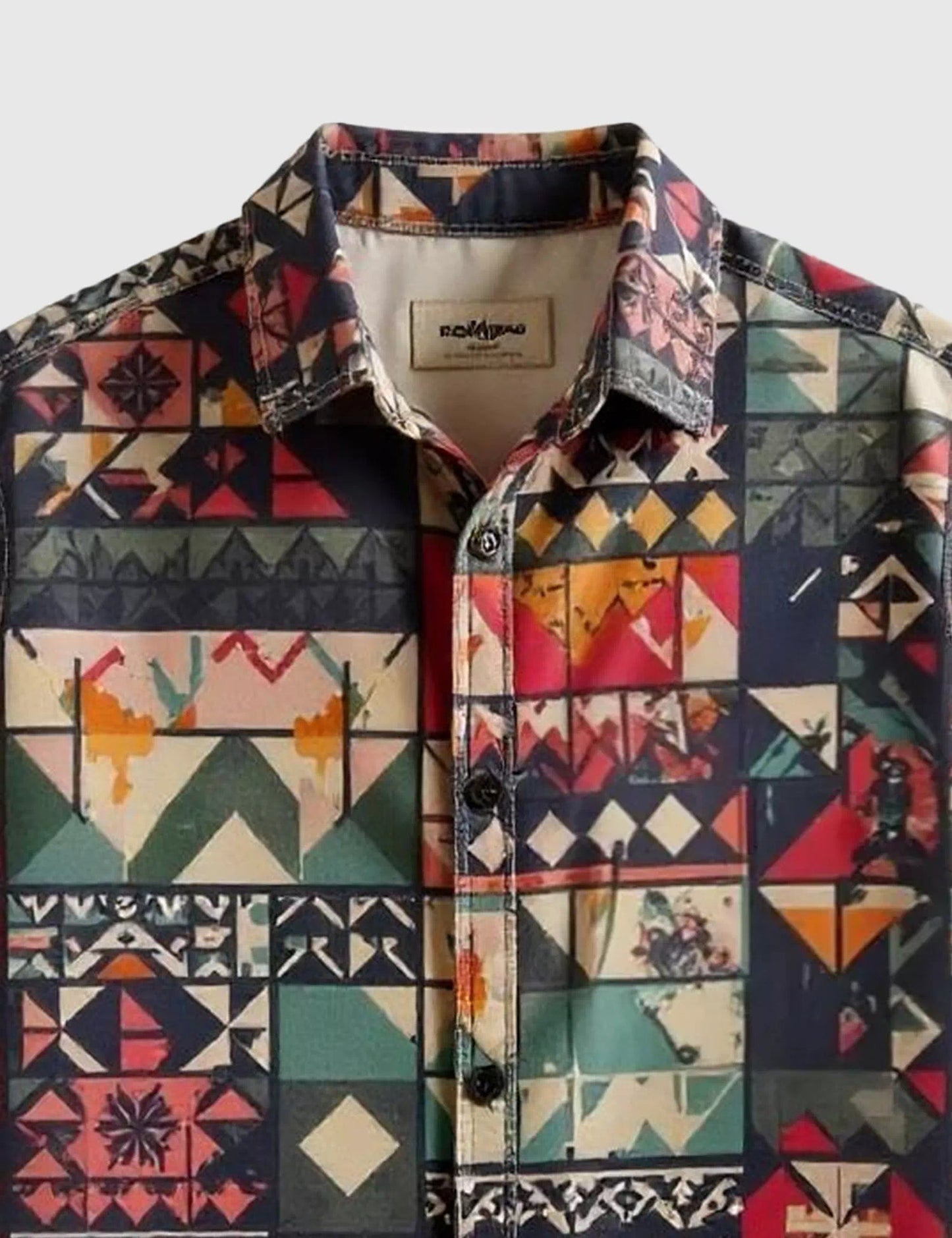 Multicolor Geometric Printed Men’s Half Sleeve Casual Shirt – Designer Collection