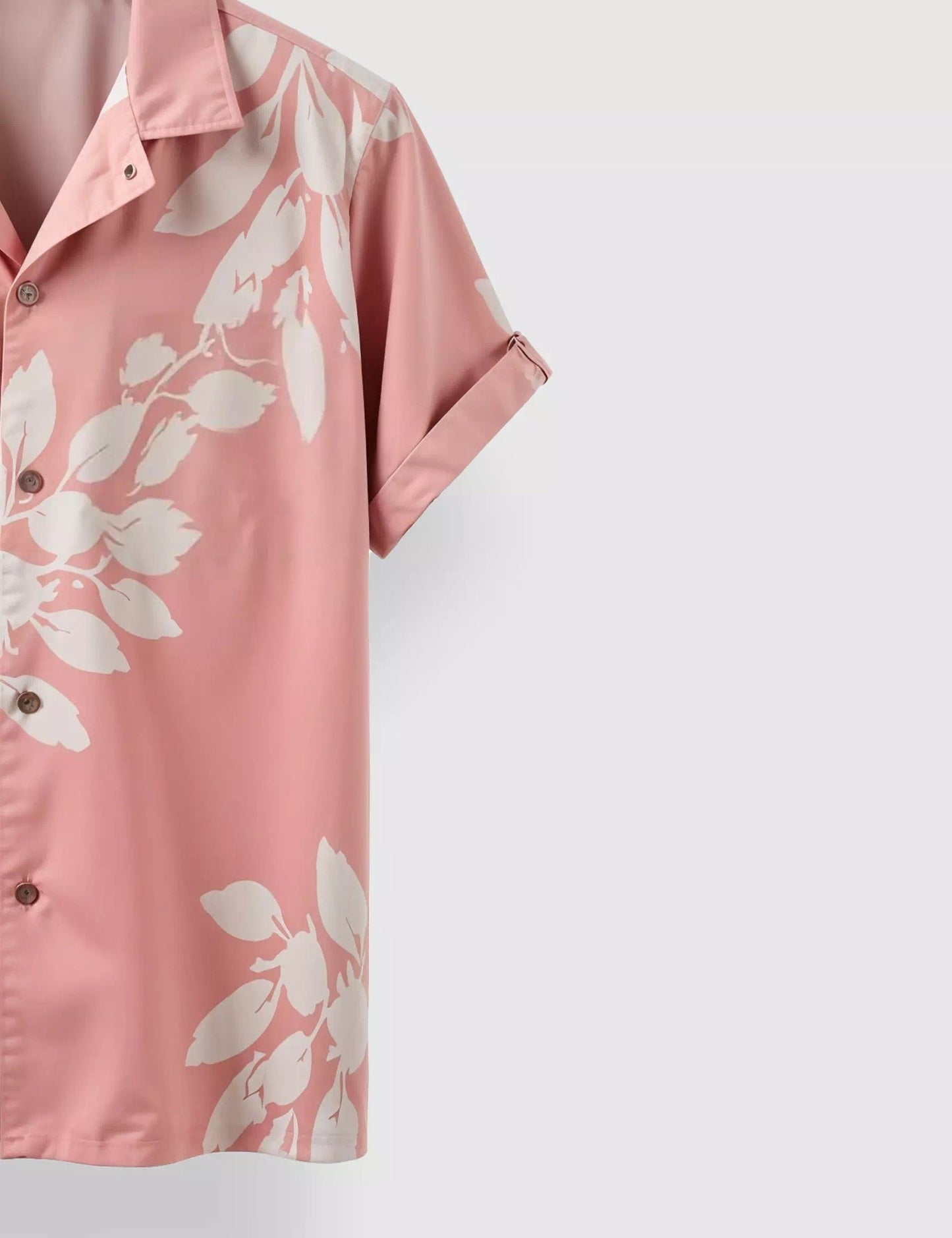Pink Floral Print Men’s Half Sleeve Shirt – Summer Casual