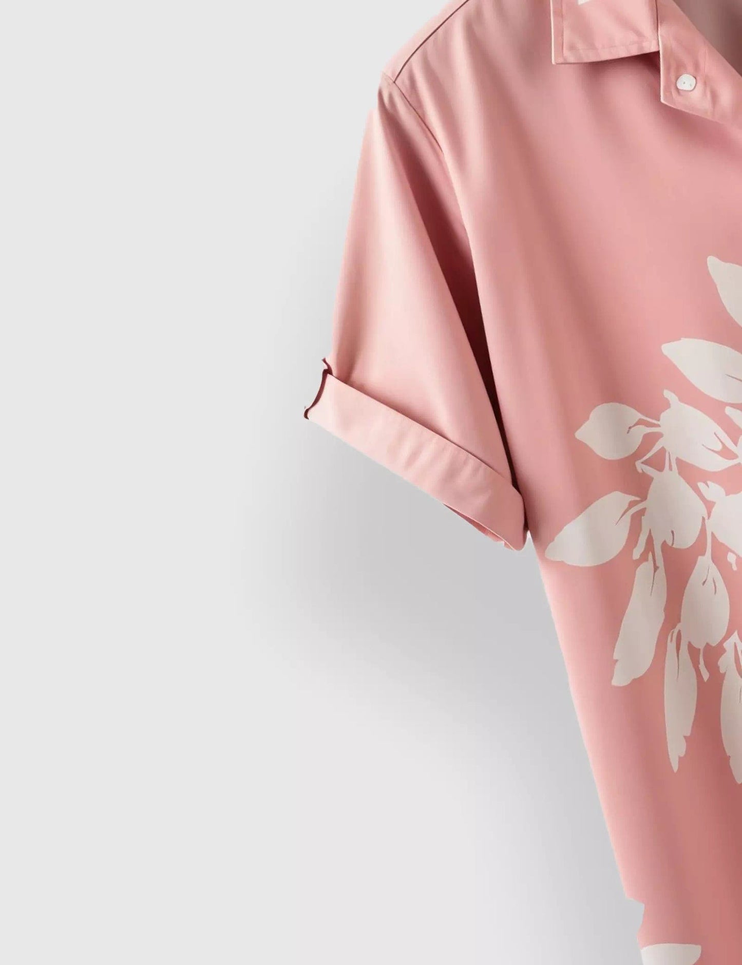 Pink Floral Print Men’s Half Sleeve Shirt – Summer Casual