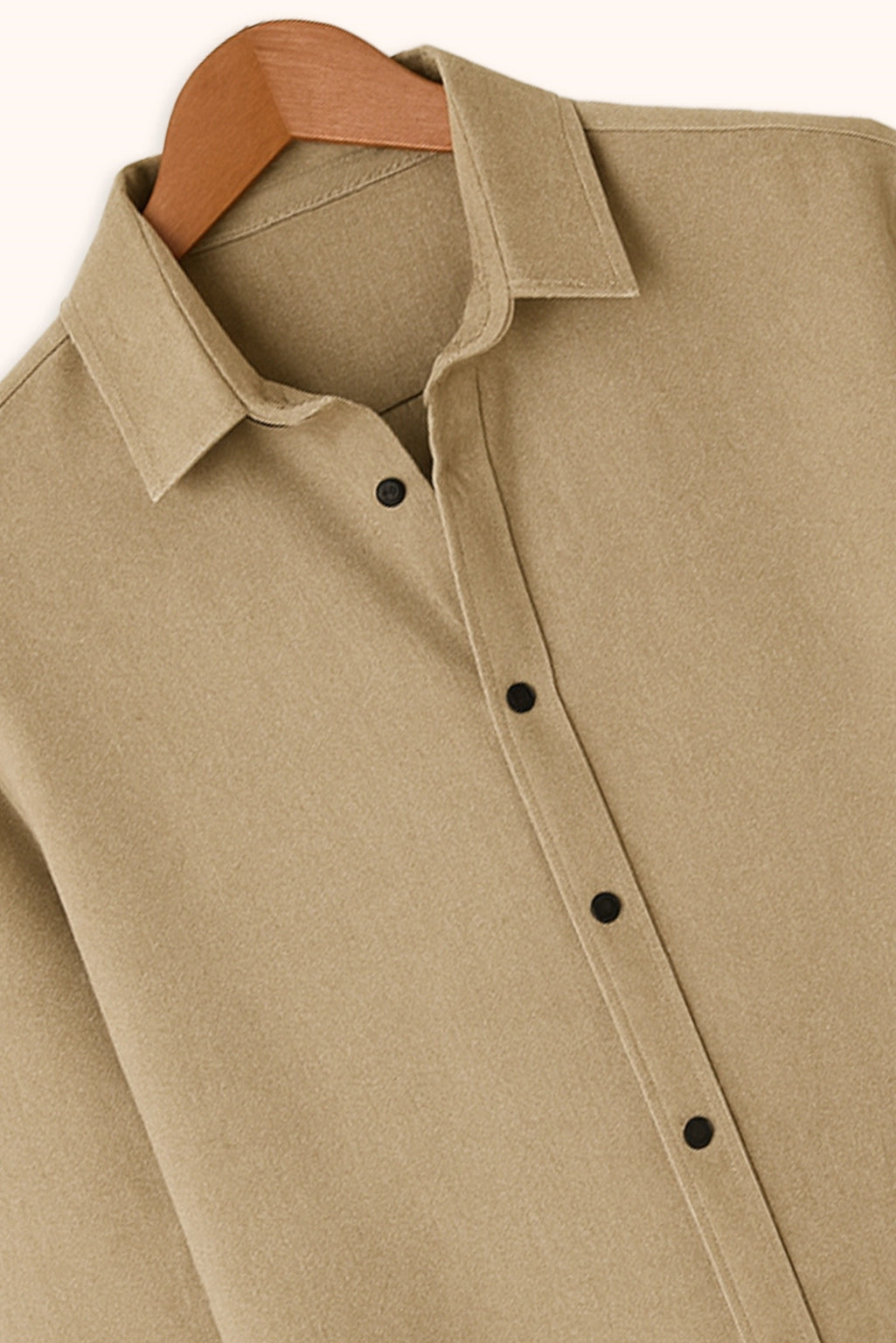 Brave Valvet Men’s Premium Full-Sleeve Button-Down Shirt – Apricot Beige