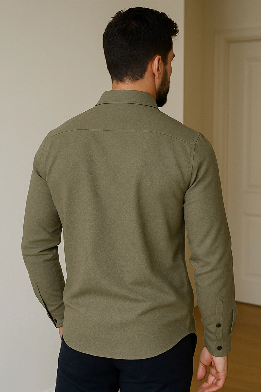 Brave Valvet Men’s Premium Full-Sleeve Button-Down Shirt – Army Green