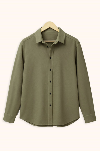 Brave Valvet Men’s Premium Full-Sleeve Button-Down Shirt – Army Green