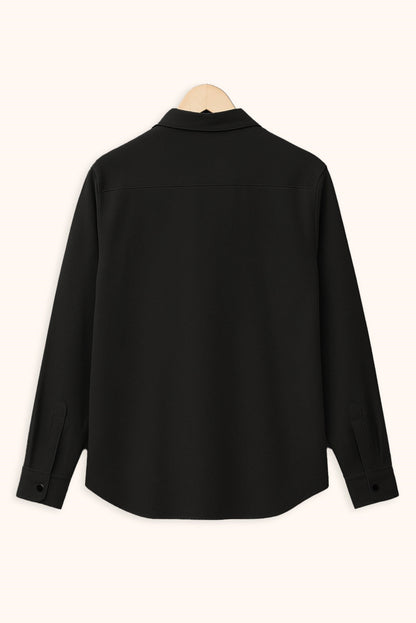 Brave Valvet Men’s Premium Full-Sleeve Button-Down Shirt – Jet Black