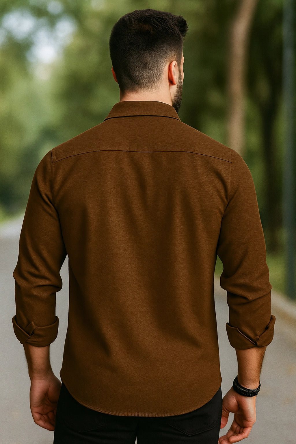 Brave Valvet Men’s Premium Full-Sleeve Button-Down Shirt – Deep Brown