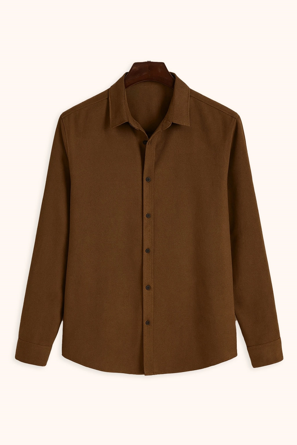 Brave Valvet Men’s Premium Full-Sleeve Button-Down Shirt – Deep Brown
