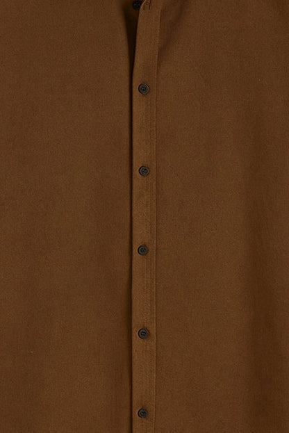 Brave Valvet Men’s Premium Full-Sleeve Button-Down Shirt – Deep Brown