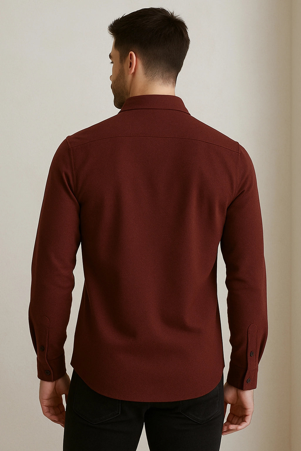 Brave Valvet Men’s Premium Full-Sleeve Button-Down Shirt – Burgundy