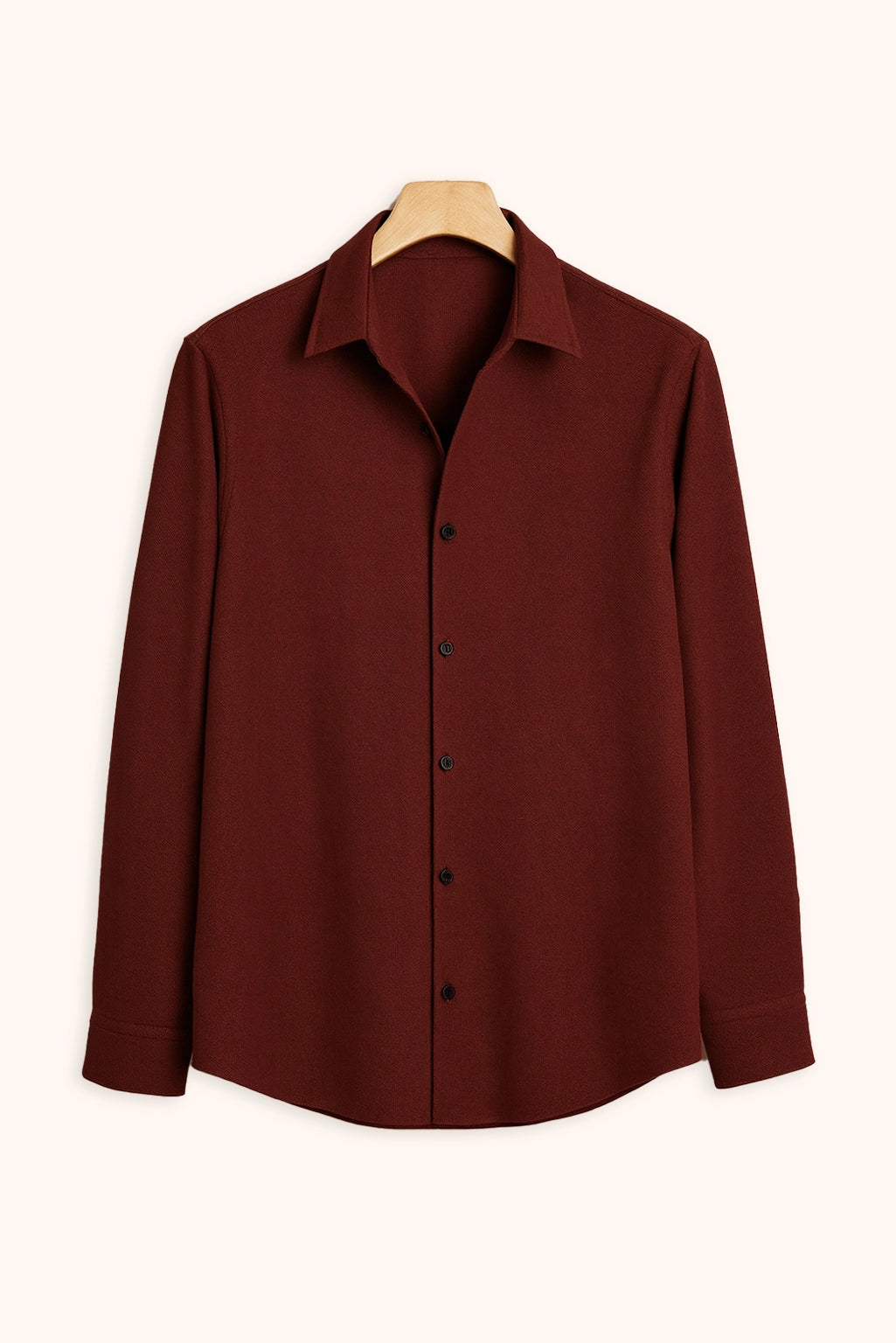 Brave Valvet Men’s Premium Full-Sleeve Button-Down Shirt – Burgundy