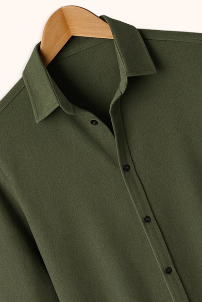 Brave Valvet Men’s Premium Full-Sleeve Button-Down Shirt – Olive Green