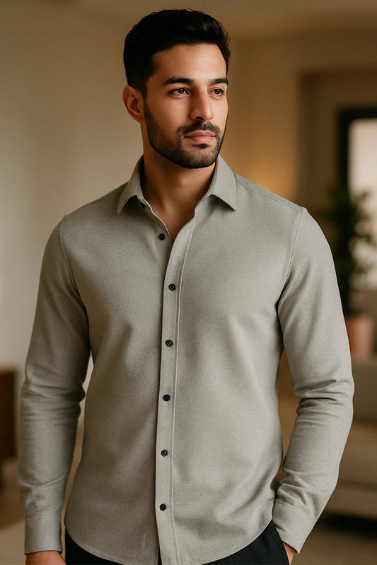Brave Valvet Men’s Premium Full-Sleeve Shirt – Grey