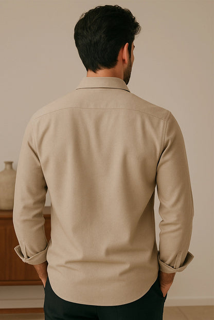 Brave Valvet Men’s Premium Full-Sleeve Shirt – Khaki