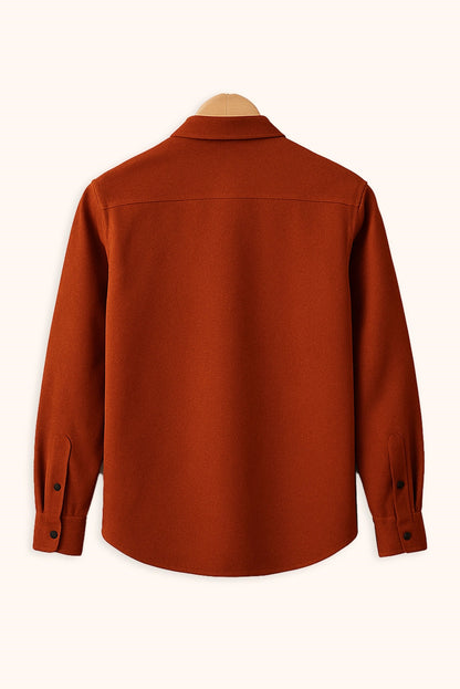 Brave Valvet Men’s Premium Full-Sleeve Shirt – Rust Orange