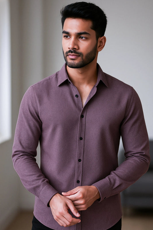 Brave Valvet Men’s Premium Full-Sleeve Button-Down Shirt – Purple