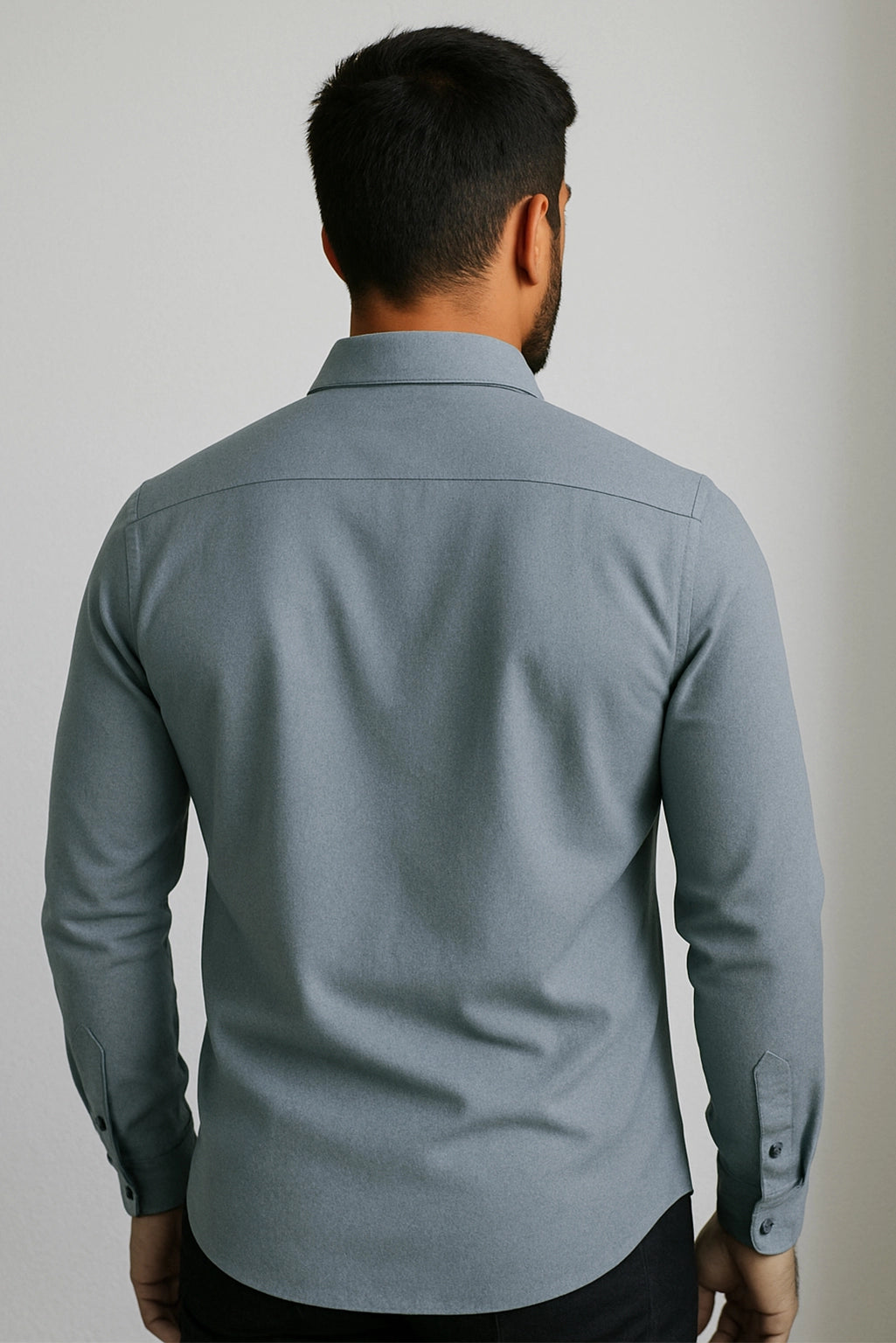 Brave Valvet Men’s Premium Full-Sleeve Button-Down Shirt – Steel Grey
