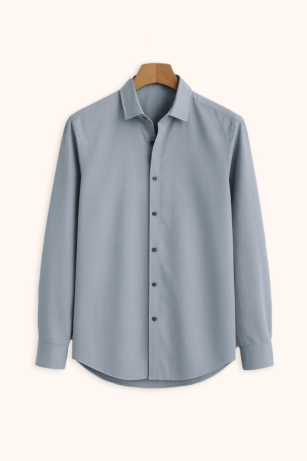 Brave Valvet Men’s Premium Full-Sleeve Button-Down Shirt – Steel Grey