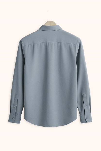 Brave Valvet Men’s Premium Full-Sleeve Button-Down Shirt – Steel Grey