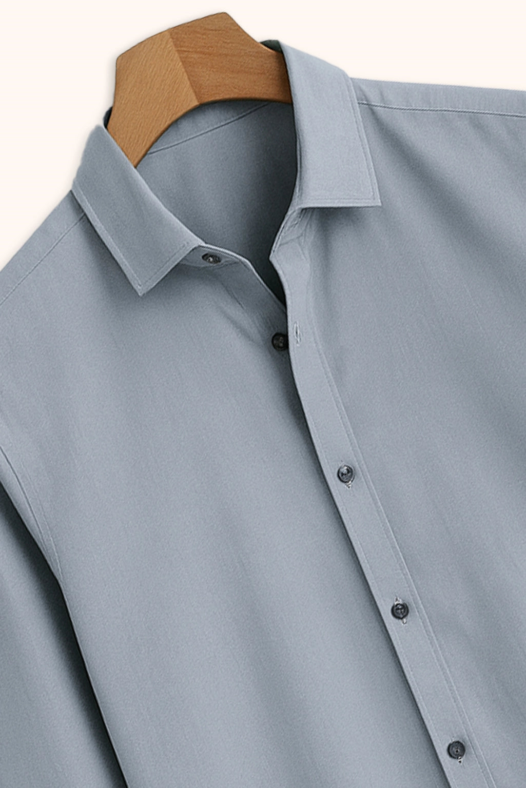 Brave Valvet Men’s Premium Full-Sleeve Button-Down Shirt – Steel Grey