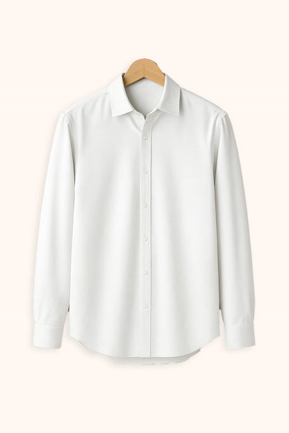 Brave Valvet Men’s Premium Full-Sleeve Button-Down Shirt – Classic White