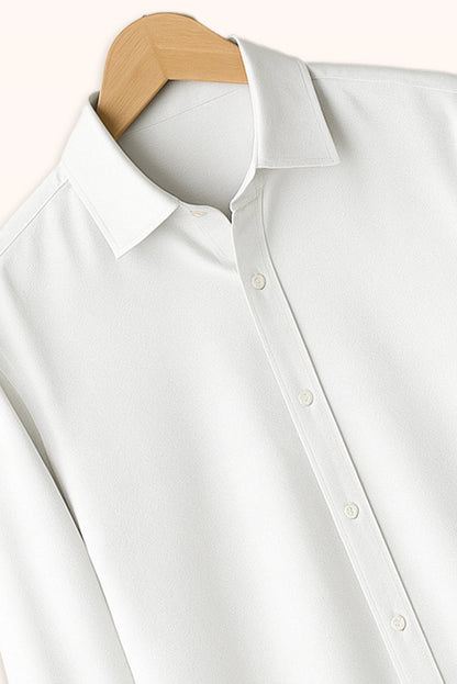 Brave Valvet Men’s Premium Full-Sleeve Button-Down Shirt – Classic White